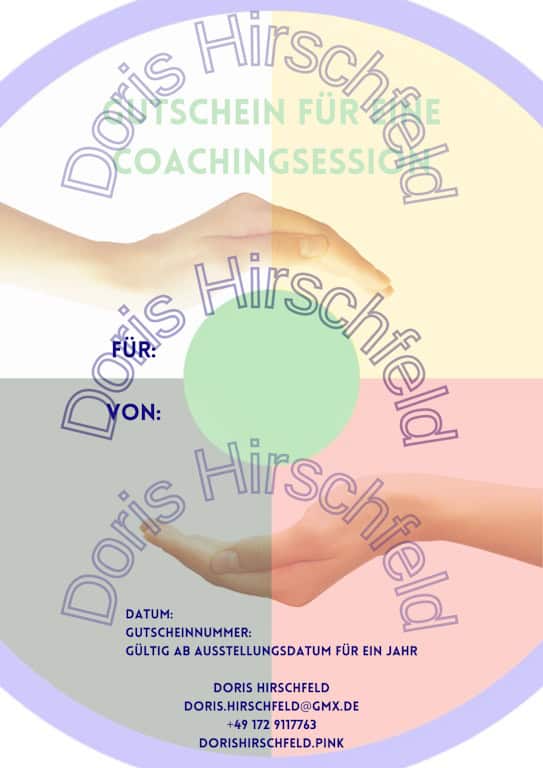 Muster: Geschenkgutschein für ein Coachingangebot | Doris Hirschfeld Praxis für Ganzheitliche Therapie München